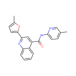 Cc1ccc(NC(=O)c2cc(-c3ccc(C)o3)nc3ccccc23)nc1 ZINC000000433812