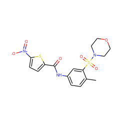 Cc1ccc(NC(=O)c2ccc([N+](=O)[O-])s2)cc1S(=O)(=O)N1CCOCC1 ZINC000009507282