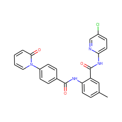 Cc1ccc(NC(=O)c2ccc(-n3ccccc3=O)cc2)c(C(=O)Nc2ccc(Cl)cn2)c1 ZINC000029046532