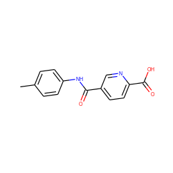 Cc1ccc(NC(=O)c2ccc(C(=O)O)nc2)cc1 ZINC000013451005