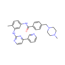 Cc1ccc(NC(=O)c2ccc(CN3CCN(C)CC3)cc2)cc1Nc1nccc(-c2cccnc2)n1 ZINC000019632618