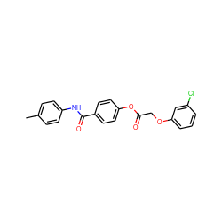 Cc1ccc(NC(=O)c2ccc(OC(=O)COc3cccc(Cl)c3)cc2)cc1 ZINC000000957959