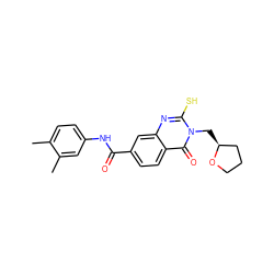 Cc1ccc(NC(=O)c2ccc3c(=O)n(C[C@H]4CCCO4)c(S)nc3c2)cc1C ZINC000003631926