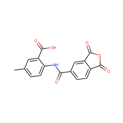 Cc1ccc(NC(=O)c2ccc3c(c2)C(=O)OC3=O)c(C(=O)O)c1 ZINC000653780383