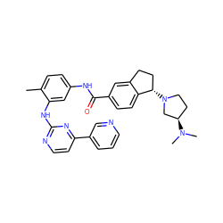 Cc1ccc(NC(=O)c2ccc3c(c2)CC[C@@H]3N2CC[C@@H](N(C)C)C2)cc1Nc1nccc(-c2cccnc2)n1 ZINC000138993377