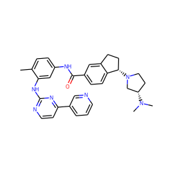 Cc1ccc(NC(=O)c2ccc3c(c2)CC[C@@H]3N2CC[C@H](N(C)C)C2)cc1Nc1nccc(-c2cccnc2)n1 ZINC000138960999