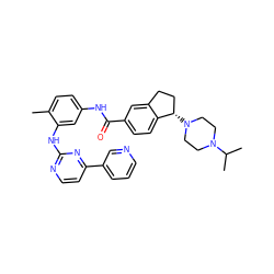 Cc1ccc(NC(=O)c2ccc3c(c2)CC[C@@H]3N2CCN(C(C)C)CC2)cc1Nc1nccc(-c2cccnc2)n1 ZINC000138960047