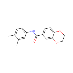 Cc1ccc(NC(=O)c2ccc3c(c2)OCCO3)cc1C ZINC000000262271