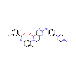 Cc1ccc(NC(=O)c2cccc(Br)c2)cc1N1CCc2nc(Nc3ccc(N4CCN(C)CC4)cc3)ncc2C1=O ZINC000118386044