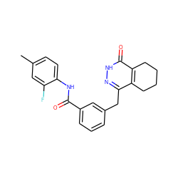 Cc1ccc(NC(=O)c2cccc(Cc3n[nH]c(=O)c4c3CCCC4)c2)c(F)c1 ZINC000167517035