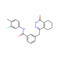 Cc1ccc(NC(=O)c2cccc(Cc3n[nH]c(=O)c4c3CCCC4)c2)cc1F ZINC000167326848