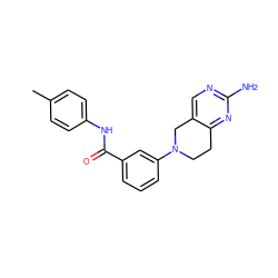 Cc1ccc(NC(=O)c2cccc(N3CCc4nc(N)ncc4C3)c2)cc1 ZINC000169710043