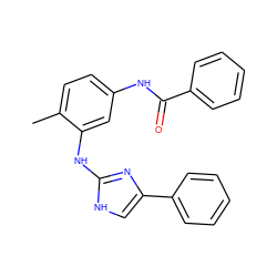 Cc1ccc(NC(=O)c2ccccc2)cc1Nc1nc(-c2ccccc2)c[nH]1 ZINC000040867092