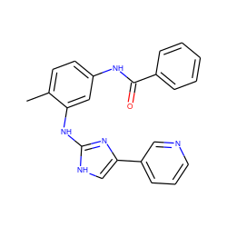 Cc1ccc(NC(=O)c2ccccc2)cc1Nc1nc(-c2cccnc2)c[nH]1 ZINC000040393329