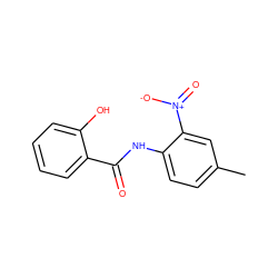 Cc1ccc(NC(=O)c2ccccc2O)c([N+](=O)[O-])c1 ZINC000005212444