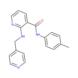 Cc1ccc(NC(=O)c2cccnc2NCc2ccncc2)cc1 ZINC000028957129