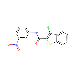 Cc1ccc(NC(=O)c2sc3ccccc3c2Cl)cc1[N+](=O)[O-] ZINC000000038812