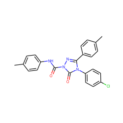 Cc1ccc(NC(=O)n2nc(-c3ccc(C)cc3)n(-c3ccc(Cl)cc3)c2=O)cc1 ZINC000103262308