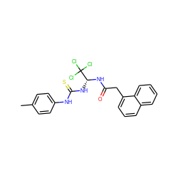 Cc1ccc(NC(=S)N[C@@H](NC(=O)Cc2cccc3ccccc23)C(Cl)(Cl)Cl)cc1 ZINC000013468317