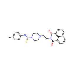 Cc1ccc(NC(=S)N2CCN(CCN3C(=O)c4cccc5cccc(c45)C3=O)CC2)cc1 ZINC000019938292