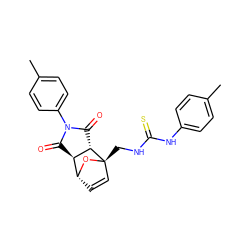 Cc1ccc(NC(=S)NC[C@@]23C=C[C@@H](O2)[C@H]2C(=O)N(c4ccc(C)cc4)C(=O)[C@@H]23)cc1 ZINC000015974124