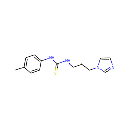 Cc1ccc(NC(=S)NCCCn2ccnc2)cc1 ZINC000002815633