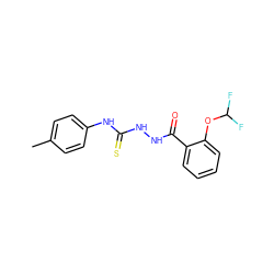 Cc1ccc(NC(=S)NNC(=O)c2ccccc2OC(F)F)cc1 ZINC000013470942