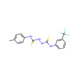 Cc1ccc(NC(=S)NNC(=S)Nc2cccc(C(F)(F)F)c2)cc1 ZINC000013687208