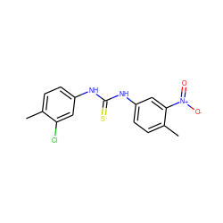 Cc1ccc(NC(=S)Nc2ccc(C)c([N+](=O)[O-])c2)cc1Cl ZINC000013811893