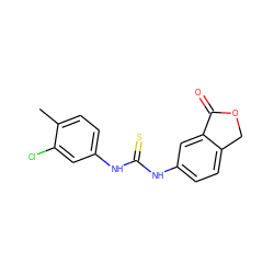 Cc1ccc(NC(=S)Nc2ccc3c(c2)C(=O)OC3)cc1Cl ZINC000040949679