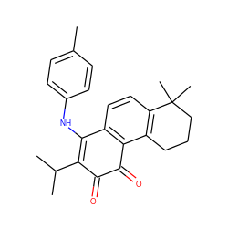 Cc1ccc(NC2=C(C(C)C)C(=O)C(=O)c3c2ccc2c3CCCC2(C)C)cc1 ZINC000101040867