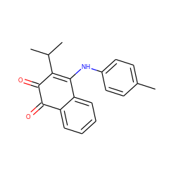 Cc1ccc(NC2=C(C(C)C)C(=O)C(=O)c3ccccc32)cc1 ZINC000101040009