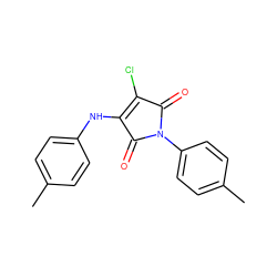 Cc1ccc(NC2=C(Cl)C(=O)N(c3ccc(C)cc3)C2=O)cc1 ZINC000000138006