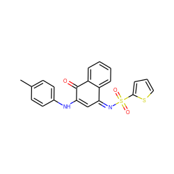 Cc1ccc(NC2=C/C(=N/S(=O)(=O)c3cccs3)c3ccccc3C2=O)cc1 ZINC000100547552