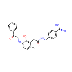 Cc1ccc(NCC(=O)c2ccccc2)c(O)c1CC(=O)NCc1ccc(C(=N)N)cc1 ZINC000028568772