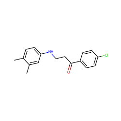 Cc1ccc(NCCC(=O)c2ccc(Cl)cc2)cc1C ZINC000000462308