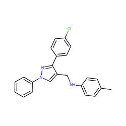 Cc1ccc(NCc2cn(-c3ccccc3)nc2-c2ccc(Cl)cc2)cc1 ZINC000084671848