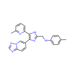 Cc1ccc(NCc2nc(-c3ccc4ncnn4c3)c(-c3cccc(C)n3)[nH]2)cc1 ZINC000113392159