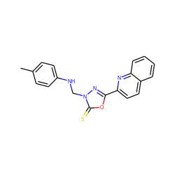 Cc1ccc(NCn2nc(-c3ccc4ccccc4n3)oc2=S)cc1 ZINC000095593753