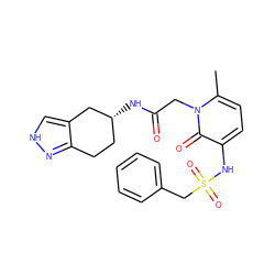 Cc1ccc(NS(=O)(=O)Cc2ccccc2)c(=O)n1CC(=O)N[C@@H]1CCc2n[nH]cc2C1 ZINC000013539159