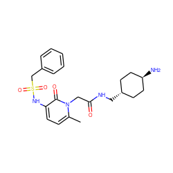 Cc1ccc(NS(=O)(=O)Cc2ccccc2)c(=O)n1CC(=O)NC[C@H]1CC[C@H](N)CC1 ZINC000253635863