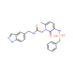 Cc1ccc(NS(=O)(=O)Cc2ccccc2)c(=O)n1CC(=O)NCc1ccc2[nH]ncc2c1 ZINC000013539138