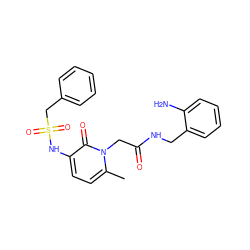 Cc1ccc(NS(=O)(=O)Cc2ccccc2)c(=O)n1CC(=O)NCc1ccccc1N ZINC000013553585