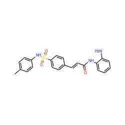 Cc1ccc(NS(=O)(=O)c2ccc(/C=C/C(=O)Nc3ccccc3N)cc2)cc1 ZINC000013493394