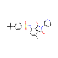 Cc1ccc(NS(=O)(=O)c2ccc(C(C)(C)C)cc2)c2c1C(=O)N(c1cccnc1)C2=O ZINC000653844320