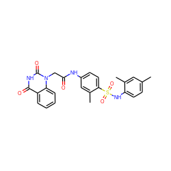 Cc1ccc(NS(=O)(=O)c2ccc(NC(=O)Cn3c(=O)[nH]c(=O)c4ccccc43)cc2C)c(C)c1 ZINC000103230306