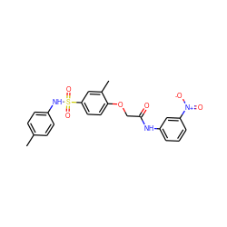 Cc1ccc(NS(=O)(=O)c2ccc(OCC(=O)Nc3cccc([N+](=O)[O-])c3)c(C)c2)cc1 ZINC000002872001