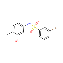 Cc1ccc(NS(=O)(=O)c2cccc(Br)c2)cc1O ZINC000033912767