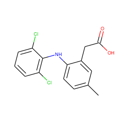 Cc1ccc(Nc2c(Cl)cccc2Cl)c(CC(=O)O)c1 ZINC000029060636