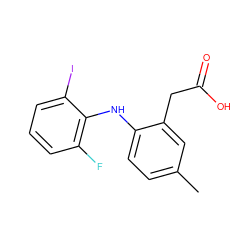 Cc1ccc(Nc2c(F)cccc2I)c(CC(=O)O)c1 ZINC000198020666